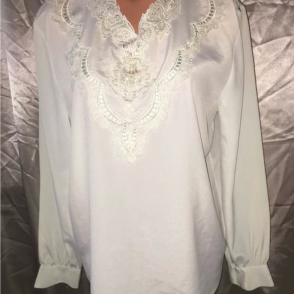 Vintage large bundle• lot of 10•Ladies silky long sleeved Secretary blouse Tops - Picture 10 of 13